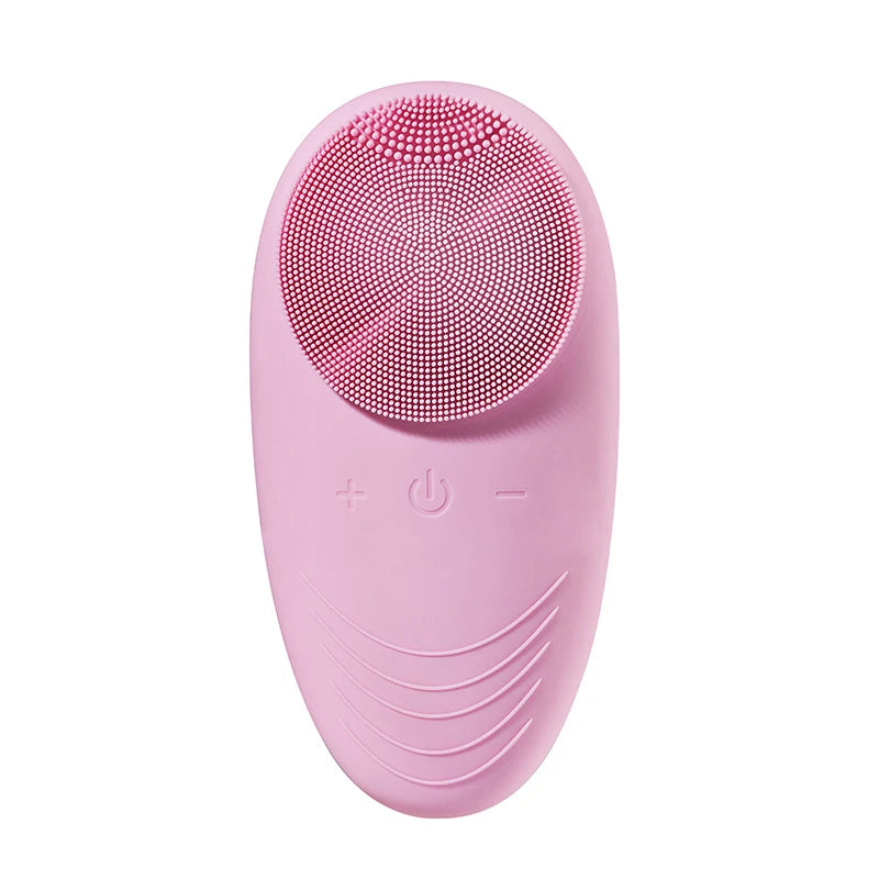 New Products Mini Silicone Face Scrubber Brush Vibration Acne Facial Cleaner Ionic Silicon Electric Brush Face Cleaning Brush