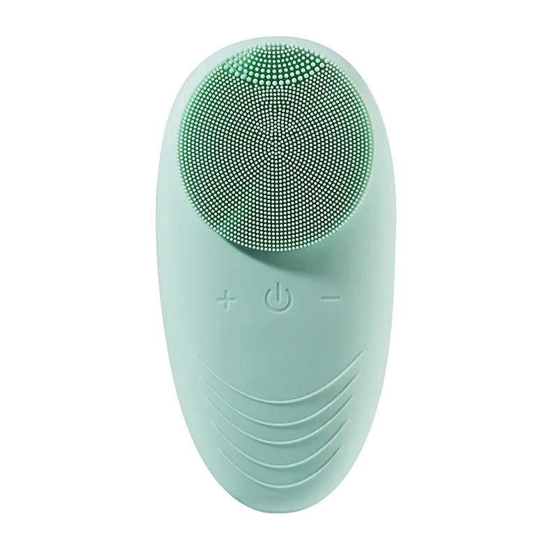 New Products Mini Silicone Face Scrubber Brush Vibration Acne Facial Cleaner Ionic Silicon Electric Brush Face Cleaning Brush