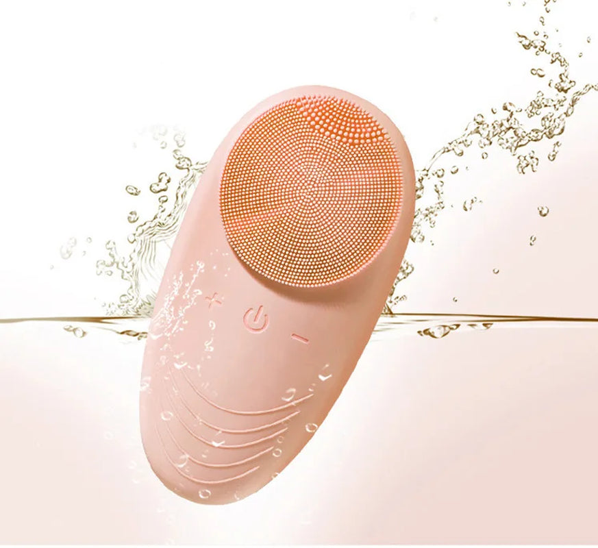 New Products Mini Silicone Face Scrubber Brush Vibration Acne Facial Cleaner Ionic Silicon Electric Brush Face Cleaning Brush