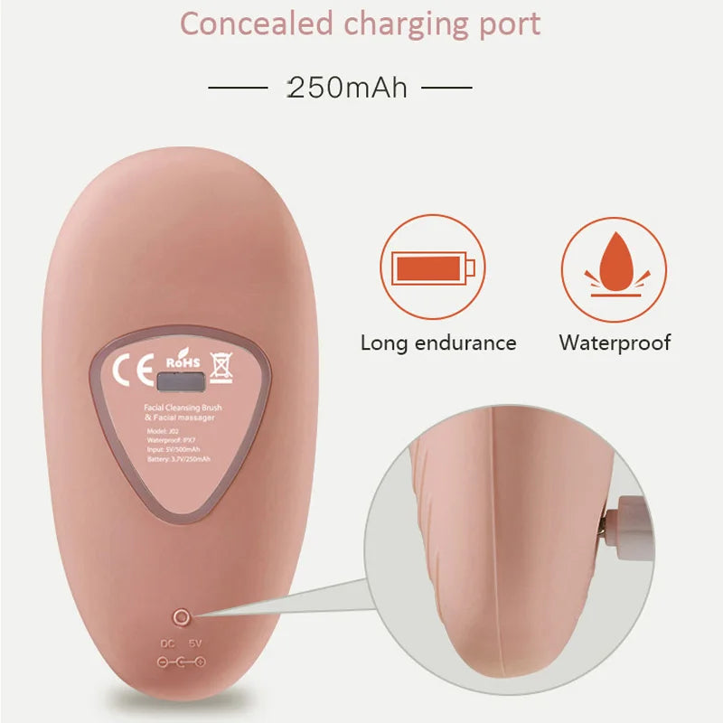 New Products Mini Silicone Face Scrubber Brush Vibration Acne Facial Cleaner Ionic Silicon Electric Brush Face Cleaning Brush