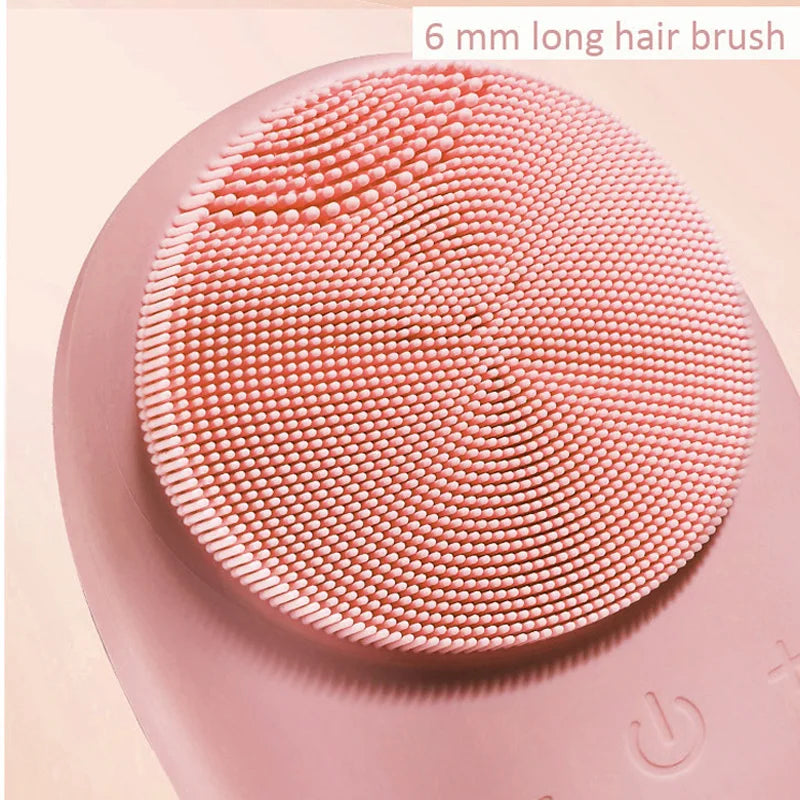 New Products Mini Silicone Face Scrubber Brush Vibration Acne Facial Cleaner Ionic Silicon Electric Brush Face Cleaning Brush