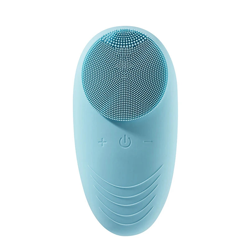 New Products Mini Silicone Face Scrubber Brush Vibration Acne Facial Cleaner Ionic Silicon Electric Brush Face Cleaning Brush